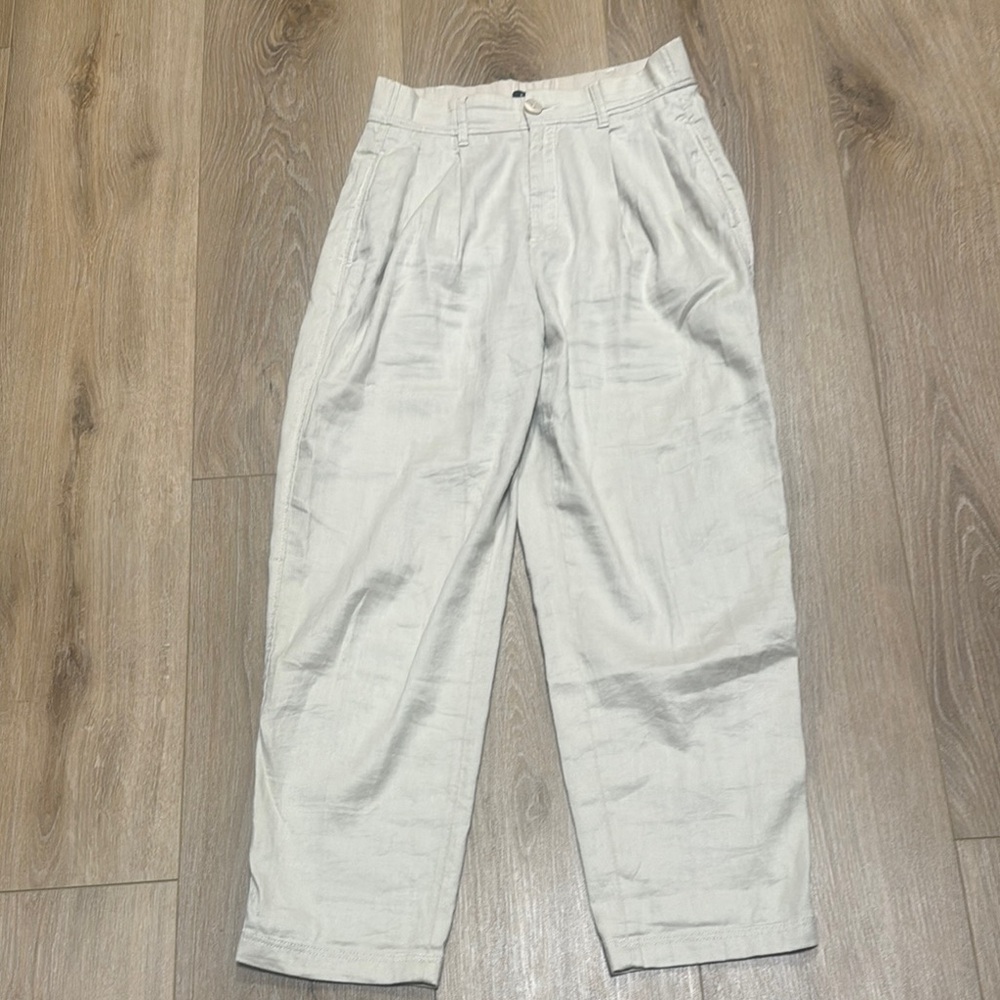 Massimo Dutti Cream Wide Leg Jumpsuit with Tailored Pleats